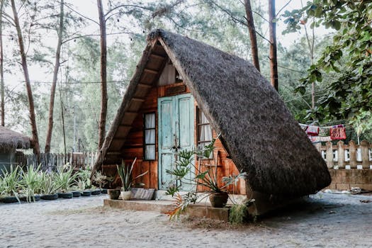 Explore this cozy A-frame cabin nestled in the lush greenery of Iba, Philippines. Perfect for a tropical escape.